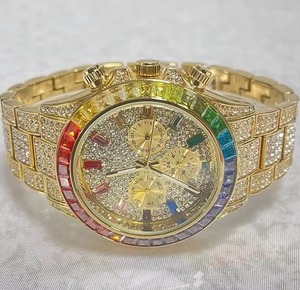 Meilleure vente Premium Bling diamant montre pour hommes glacé montre à Quartz mouvement Ronda marque 5mm cas déclaration accessoire inde - Product Image 2