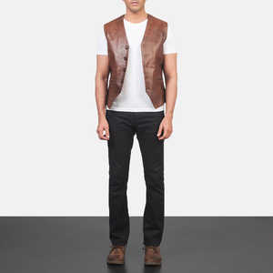 Breathable <b>Casual</b> Leather Vest <b>Men</b> Stylish Slim Fit Sleeveless Outdoor <b>Waistcoat</b> Biker Riding Fashion Wear - Product Image 6