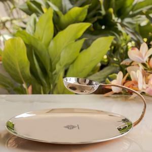 IndianArtVilla Plaque de service à fond martelé en acier et cuivre avec bol attaché-Vaisselle pour la maison, l'hôtel et le restaurant - Product Image 2