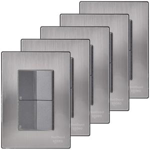 Interrupteur d'escalier de taille pratique, MXIUX-005, 5 pièces, interrupteur d'escalier x2, 125-250VAC, 10A, 50/60Hz, argent/oxford, inox - Product Image 1