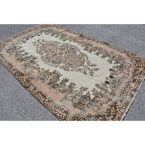 พรมตุรกีทำมือสีเบจสีน้ำตาลคลาสสิก5x9.5ft โถงทางเดินรูปสี่เหลี่ยมผืนผ้า/ทางเข้า/ข้างเตียงสำหรับห้องนั่งเล่นที่บ้าน - Product Image 2