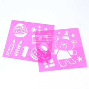 Pochoir en PET pour enfants, modèle de peinture, ours d'anniversaire, bougies, œuf de Pâques, outil d'art et d'artisanat réutilisable - Product Image 1