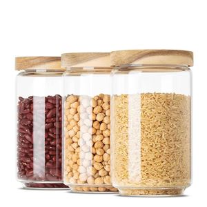 Large <b>Glass</b> Food Storage <b>Glass</b> Spice <b>Jar</b> <b>With</b> Acacia <b>Wooden</b> <b>Lid</b> <b>Jar</b> High On Demand <b>Glass</b> <b>Jar</b> <b>with</b> <b>Wooden</b> <b>Lid</b> At Affordable - Product Image 4
