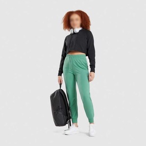 Wholesale Custom Mid Waist Women's Jogger Sweatpants Fleece Winter Streetwear Customized Logo Casual Cargo Style Pants Trousers - Product Image 6