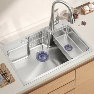 อ่างล้างจานสเตนเลส 304 แบบฝังใต้เคาน์เตอร์ รุ่น 7545 หนา 0.75 มม. อ่างเดี่ยว ไม่มีก๊อกน้ำ สำหรับห้องครัวหรือโรงแรม - Product Image 1