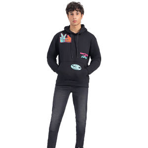 Pull à capuche de couleur noire pour homme, vêtement d'hiver, décontracté, imprimé écran, personnalisé, meilleure vente, 2023 - Product Image 3