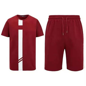 High Quality Acid Washed <b>Shorts</b> Set Custom logo Printing <b>Men's</b> Summer <b>Shorts</b> & Shirt New Fashionable 2 Piece Sets for <b>Men</b> - Product Image 1