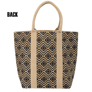 กระเป๋าชายหาดผ้าปอกระเจาสุดแฟนซีเป็นมิตรกับสิ่งแวดล้อมมีกระเป๋ามีลวดลายสีเทาเข้มและมีที่จับบุด้วยผ้าฝ้าย - Product Image 6