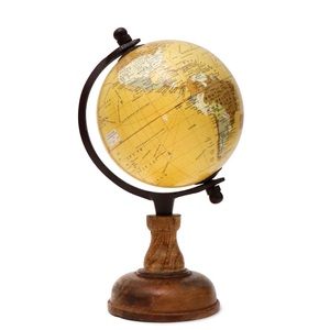 Globo Terráqueo Giratorio con Base de Madera y Mapa Colorido para Educación Geográfica, Material Escolar y de Oficina - Product Image 1