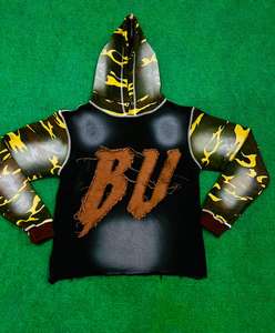 Survêtements à capuche imprimés en coton 100% de haute qualité pour hommes, logo personnalisé, vêtements de sport décontractés, respirants, séchage rapide, hiver - Product Image 2