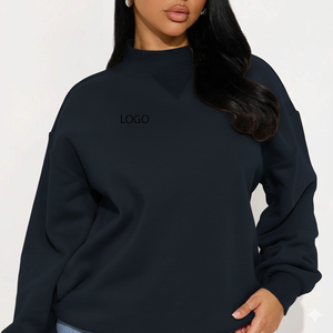 Women's Custom Logo Anti-Pilling Long Pullover Hoodie Casual Workout Sweatshirt <b>Tops</b> Mock Neck Autumn <b>Winter</b> - Product Image 1