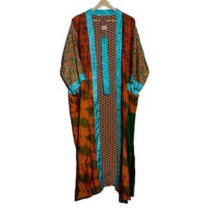 Kimono de seda Floral Maxi vestido Sexy Casual indio Patchwork estampado térmico noche bata vestido para mujer verano ropa de dormir - Product Image 2