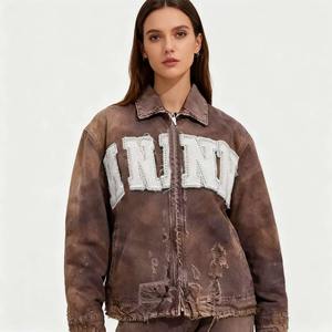 Clothing Manufacturer High Quality Jacket Men Heavyweight Denim Jeans Women's Jacket Custom Embroidery Vintage Rhinestone Work - Product Image 2