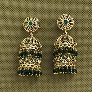ต่างหูห่วงแฟชั่น Jhumki โบราณพร้อมชุบทองเครื่องประดับแฟชั่นเทียมขายส่งในอินเดีย - Product Image 2