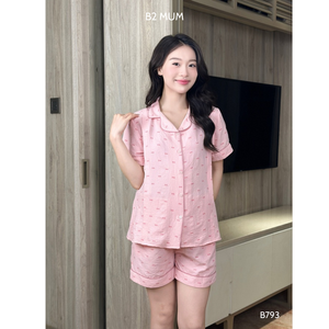 Pantalones cortos de lino de alta calidad B793, diseño de lazo absorbente anticontracción y sudor, uso diario, conjunto de ropa de maternidad, precio al por mayor - Product Image 4