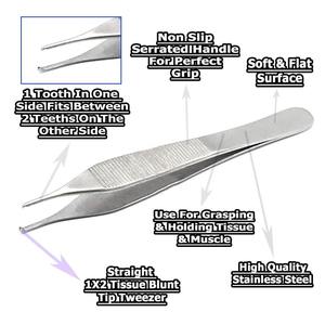 Herramientas dentales médicas Adson Tissue Forceps 7x7 Dientes CE Acero inoxidable Quirúrgico Adson Brown Forceps Adson Brown Toothed Forceps - Product Image 5