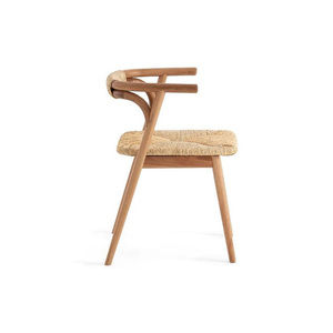 Sillas de Comedor Modernas Hema de Madera de Teca Rústica y Ratán Tejido para Uso en Interiores y Exteriores con Acabado Natural - Product Image 6