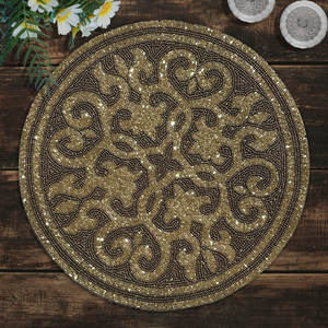 Mantel Individual redondo bordado Benedita Manteles individuales decorativos para mesa - Product Image 2