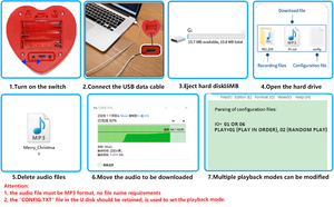 Hình trái tim có thể ghi và tải về mô-đun âm thanh hộp âm nhạc chip ghi Hộp loa loại cho đồ chơi sang trọng Thú nhồi bông - Product Image 6