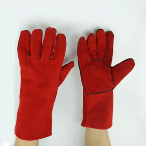 Gants de soudage en cuir de vache fendu XL de haute qualité Impact de la chaleur Gants de travail de sécurité industrielle résistants au feu Anti-coupure Anti-dérapant - Product Image 2