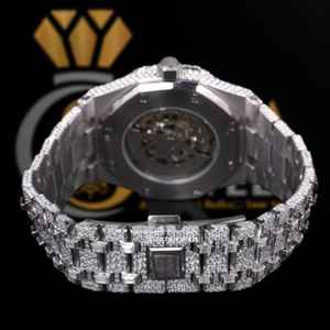Montre automatique de haute qualité Iced Out VVS Moissanite Diamond Squelette Style Hip Hop Fashion Watch - Product Image 4