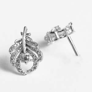Compre Pendientes de Plata de Ley 925 de Primera Calidad para Mujeres y Niñas, Modernos, con Diamantes, Oro Rosa, Oro, Forma de Corazón, Estrella, para Boda - Product Image 3