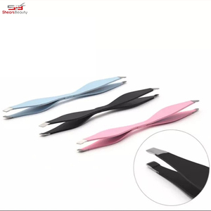 Pinces à épiler pour sourcils en acier inoxydable à double face inclinées et pointues, vente chaude 2025, avec logo et couleurs personnalisés - Product Image 4