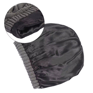 Wholesale Warm <b>Slouchy</b> Winter <b>Hats</b> for Women,Oversized Cable Knit <b>Hat</b> Skull Cap Satin Lined <b>Beanie</b> With Custom Logo - Product Image 3