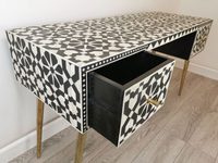 Kusum Art Tabourets de console et ottomanes modernes en os incrusté, avec rangement, réglables, couleurs/formes personnalisables, tailles personnalisables, pour chambre à coucher