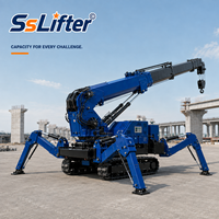 Mini-grue araignée de 10 tonnes, hauteur de levage de 17,5 m, pour l'entretien des usines et la pose d'éléments en acier, avec moteur essence ou diesel