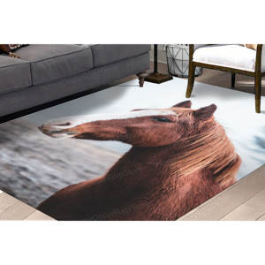 Tapis imprimé cheval sauvage : décoration de la maison, décoration de bureau, cadeau personnalisé, tapis en velours de luxe - Product Image 1