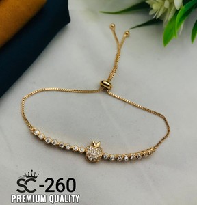 Iroc สร้อยข้อมือชุบทอง Cz Set สร้อยข้อมือเทนนิสทองเหลือง - Product Image 1