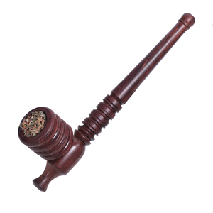 Pipa de madera hecha a mano de la tierra de madera con cubierta de cuenco de metal pipa de madera natural India al por mayor precio barato - Product Image 6