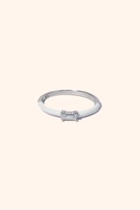Anillo fino de Plata de Ley 925 esmalte Topacio blanco Baguette nuevo diseño de moda uso diario venta al por mayor lote suministro regalo - Product Image 4