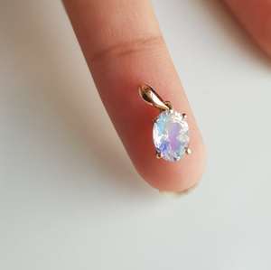 High Quality Natural Oval Cut <b>Opal</b> 14k Solid Rose Gold Luxury Minimal Charms June Birthstone Handmade Gift Her 1.3 Cts - Product Image 1