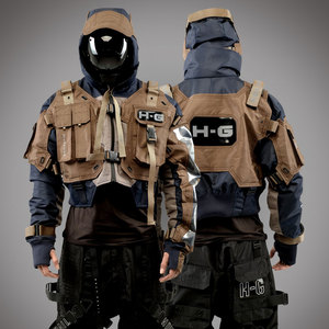 Hholy เสื้อแจ็คเก็ตแฟชั่นสำหรับผู้ชาย, เสื้อครอปท็อปคาร์โก้มีหลายกระเป๋าเสื้อแจ็คเก็ตผู้ชายสไตล์นินจา - Product Image 1