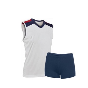 Ensemble d'uniformes de volleyball respirants en polyester 100% Techniques imprimées de conception de logo personnalisé - Product Image 1