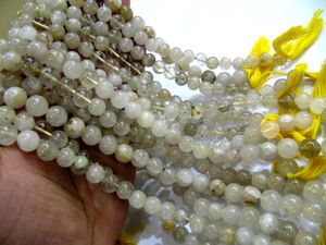 ลูกปัดกลมสีทองธรรมชาติ9-10มม. ลูกปัดเรียบเรียบยาว13นิ้วลูกปัดสีทองกึ่งมีค่า - Product Image 3