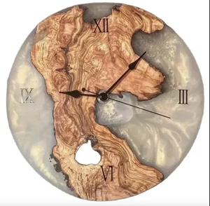 La mayoría de los relojes de madera y resina pulidos para decoración de paredes para habitaciones Diseño moderno Forma redonda Madera para los mejores Relojes de pared - Product Image 2