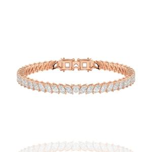 สร้อยข้อมือเพชรทรงมาร์คีส์สังเคราะห์แบบคลาสสิก ทอง 14 กะรัต สีขาว/เหลือง/โรสโกลด์ ความใส VVS2 รับรองโดย IGI ดีไซน์ทันสมัย - Product Image 2