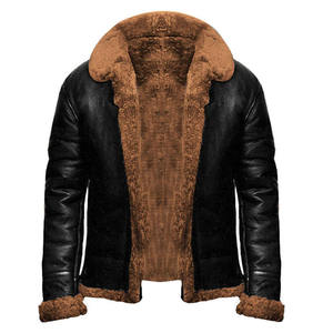 Good Quality <b>Winter</b> New Arrivals Men's Jackets <b>Thick</b> Leather Faux Fur Collar Windproof Warm <b>Coat</b> OEM Service - Product Image 5