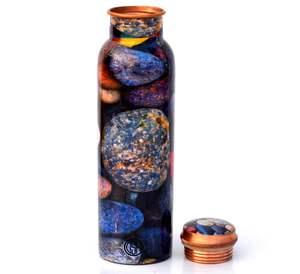 Bouteille en cuivre traditionnel Bouteille de boisson en cuivre Flacon d'hydratation en cuivre pur - Product Image 1