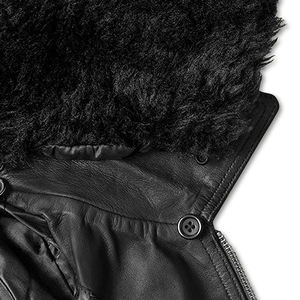 Ventes en gros, logo personnalisé, veste en cuir véritable à fermeture éclair, veste d'hiver en cuir de haute qualité pour hommes - Product Image 3