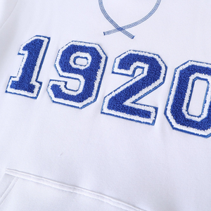 Sudadera Unisex de Lana Blanca con Cuello Redondo, Bordada e Impresa, Forrada, de Invierno, con Logotipo Personalizado, OEM, Marca Privada, Venta al Por Mayor - Product Image 3