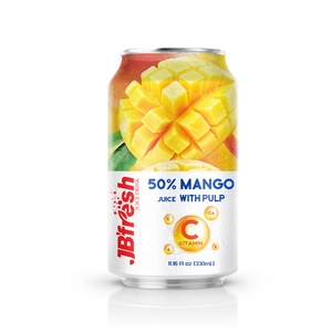 330ml en conserve JBfresh boisson au jus de mangue goût original fournisseurs de purée de mangue fabricants OEM boisson certifiée HALAL BRC - Product Image 1