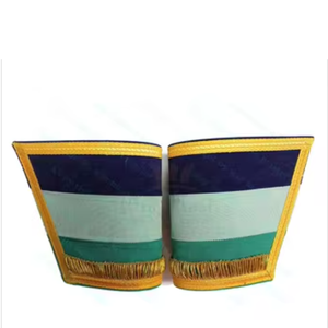Top qualité maçonnique Regalia gantelets manchettes broderie maçonnique Regalia artisanat culte maître gantelet paire manchette - Product Image 1