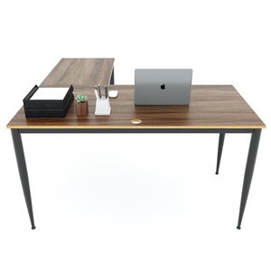 L-Shaped HBCN016 <b>Computer</b> <b>Desk</b> with Melamine Coating and Cone II Legs Plywood Material - Product Image 2