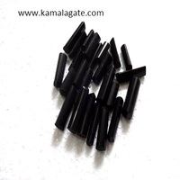 Cristal de tourmaline noire naturelle en forme de crayon, agate polie à facettes, pierre semi-précieuse pour l'art, les objets de collection et le Feng Shui