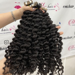 Venta al por mayor de extensiones de cabello Remy vietnamita, cinta de un donante natural recto/ondulado/rizado colores negros, extensiones de cabello humano ruso - Product Image 2