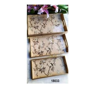 Plateau à fruits en bois avec poignée en métal - Product Image 2